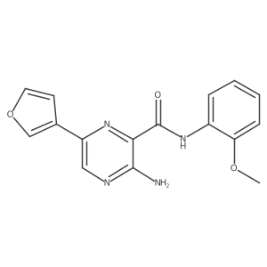 3-amino-6-(furan-3-yl)-N-(2-methoxyphenyl)pyrazine-2-carboxamide Structure