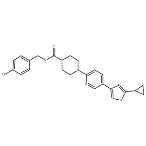 N-(4-chlorobenzyl)-4-(5-(5-cyclopropyl-1,2,4-oxadiazol-3-yl)pyridin-2-yl)piperazine-1-carboxamide Structure