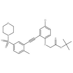 Tert-butyl(4-chloro-2-{[2-methyl-5-(morpholin-4-ylsulfonyl)phenyl]ethynyl}phenoxy)acetate Structure
