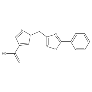 1-[(5-Phenyl-1,2,4-oxadiazol-3-yl)methyl]-1H-pyrazole-4-carboxylic acid Structure