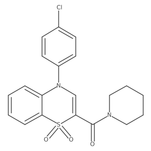 [4-(4-chlorophenyl)-1,1-dioxido-4H-1,4-benzothiazin-2-yl](piperidin-1-yl)methanone Structure