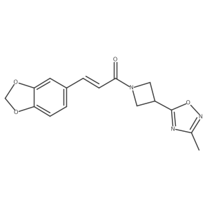 (E)-3-(benzo[d][1,3]dioxol-5-yl)-1-(3-(3-methyl-1,2,4-oxadiazol-5-yl)azetidin-1-yl)prop-2-en-1-one Structure