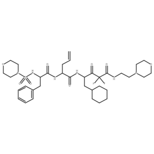 (4S)-5-cyclohexyl-2,2-difluoro-N-(2-morpholin-4-ylethyl)-4-[[(2S)-2-[[(2S)-2-(morpholin-4-ylsulfonylamino)-3-phenylpropanoyl]amino]pent-4-enoyl]amino]-3-oxopentanamide结构式