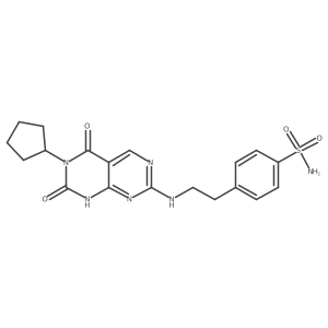 4-(2-((6-Cyclopentyl-5,7-dioxo-5,6,7,8-tetrahydropyrimido[4,5-d]pyrimidin-2-yl)amino)ethyl)benzenesulfonamide结构式