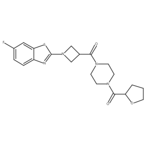(1-(6-Fluorobenzo[d]thiazol-2-yl)azetidin-3-yl)(4-(tetrahydrofuran-2-carbonyl)piperazin-1-yl)methanone结构式