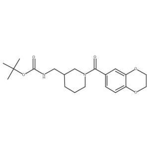 Tert-butyl ((1-(2,3-dihydrobenzo[b][1,4]dioxine-6-carbonyl)piperidin-3-yl)methyl)carbamate Structure