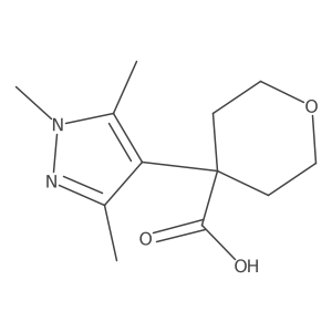 4-(trimethyl-1H-pyrazol-4-yl)oxane-4-carboxylic acid Structure