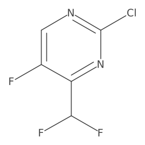 Pyrimidine, 2-chloro-4-(difluoromethyl)-5-fluoro- Structure