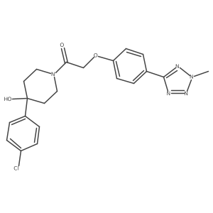 1-[4-(4-chlorophenyl)-4-hydroxypiperidin-1-yl]-2-[4-(2-methyl-2H-tetrazol-5-yl)phenoxy]ethanone Structure