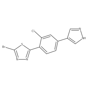 2-bromo-5-[2-chloro-4-(1H-pyrazol-4-yl)phenyl]-1,3,4-thiadiazole结构式