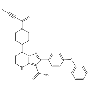 7-(1-But-2-ynoylpiperidin-4-yl)-2-(4-phenoxyphenyl)-4,5,6,7-tetrahydropyrazolo[1,5-a]pyrimidine-3-carboxamide结构式