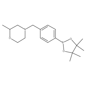 2-Methyl-4-[[4-(4,4,5,5-tetramethyl-1,3,2-dioxaborolan-2-yl)phenyl]methyl]morpholine Structure