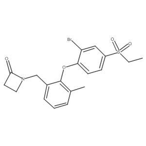 1-(2-(2-Bromo-4-(ethylsulfonyl)phenoxy)-3-methylbenzyl)azetidin-2-one结构式