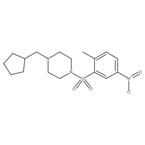 Piperazine, 1-(cyclopentylmethyl)-4-[(2-methyl-5-nitrophenyl)sulfonyl]- Structure