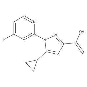 5-Cyclopropyl-1-(4-iodo-2-pyridyl)pyrazole-3-carboxylic acid Structure
