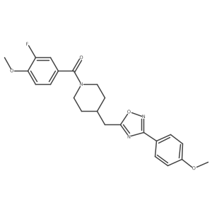 1-(3-Fluoro-4-methoxybenzoyl)-4-{[3-(4-methoxyphenyl)-1,2,4-oxadiazol-5-yl]methyl}piperidine Structure