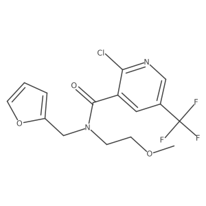 2-chloro-N-[(furan-2-yl)methyl]-N-(2-methoxyethyl)-5-(trifluoromethyl)pyridine-3-carboxamide结构式