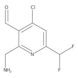 2-(Aminomethyl)-4-chloro-6-(difluoromethyl)pyridine-3-carboxaldehyde结构式