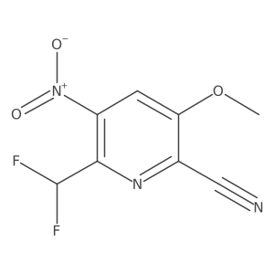 6-(difluoromethyl)-3-methoxy-5-nitro-pyridine-2-carbonitrile结构式