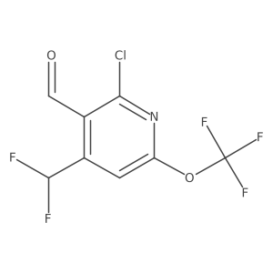 2-Chloro-4-(difluoromethyl)-6-(trifluoromethoxy)nicotinaldehyde Structure