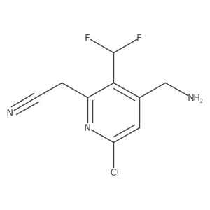 2-(4-(Aminomethyl)-6-chloro-3-(difluoromethyl)pyridin-2-yl)acetonitrile Structure