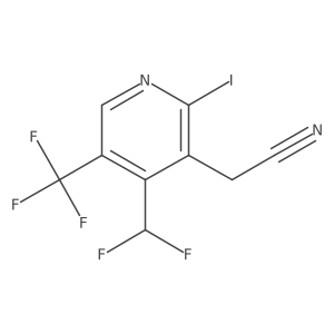 2-(4-(Difluoromethyl)-2-iodo-5-(trifluoromethyl)pyridin-3-yl)acetonitrile结构式