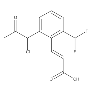 CC(=O)C(Cl)c1cccc(C(F)F)c1C=CC(=O)O结构式