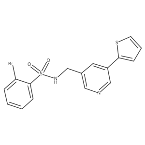 2-bromo-N-((5-(thiophen-2-yl)pyridin-3-yl)methyl)benzenesulfonamide Structure