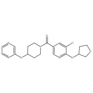 (5-Chloro-6-((tetrahydrofuran-3-yl)oxy)pyridin-3-yl)(4-(pyrazin-2-yloxy)piperidin-1-yl)methanone结构式