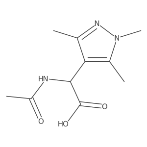 2-acetamido-2-(trimethyl-1H-pyrazol-4-yl)acetic acid结构式