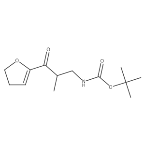 tert-butyl N-[3-(4,5-dihydrofuran-2-yl)-2-methyl-3-oxopropyl]carbamate结构式