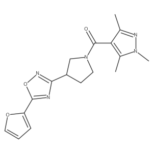 (3-(5-(furan-2-yl)-1,2,4-oxadiazol-3-yl)pyrrolidin-1-yl)(1,3,5-trimethyl-1H-pyrazol-4-yl)methanone Structure