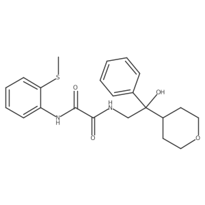 N1-(2-hydroxy-2-phenyl-2-(tetrahydro-2H-pyran-4-yl)ethyl)-N2-(2-(methylthio)phenyl)oxalamide结构式