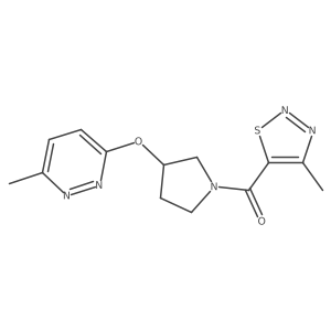 (4-Methyl-1,2,3-thiadiazol-5-yl)(3-((6-methylpyridazin-3-yl)oxy)pyrrolidin-1-yl)methanone结构式