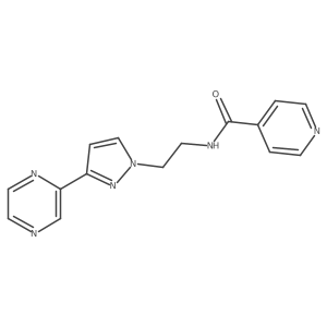 N-(2-(3-(pyrazin-2-yl)-1H-pyrazol-1-yl)ethyl)isonicotinamide Structure