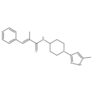 (E)-2-methyl-N-(1-(5-methyl-1H-pyrazol-3-yl)piperidin-4-yl)-3-phenylacrylamide Structure