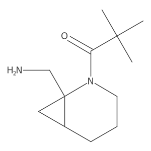1-[1-(Aminomethyl)-2-azabicyclo[4.1.0]heptan-2-yl]-2,2-dimethylpropan-1-one结构式