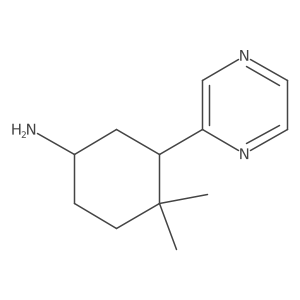 4,4-Dimethyl-3-(pyrazin-2-yl)cyclohexan-1-amine结构式