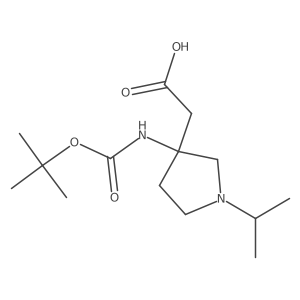 2-(3-{[(Tert-butoxy)carbonyl]amino}-1-(propan-2-yl)pyrrolidin-3-yl)acetic acid结构式