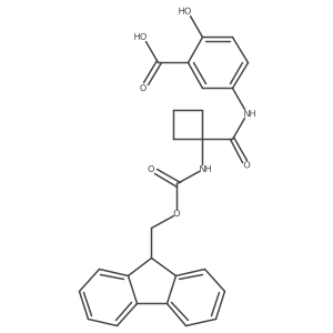 5-[1-({[(9H-fluoren-9-yl)methoxy]carbonyl}amino)cyclobutaneamido]-2-hydroxybenzoic acid结构式
