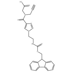 2-(1-{1-[2-({[(9H-fluoren-9-yl)methoxy]carbonyl}amino)ethyl]-1H-1,2,3-triazol-4-yl}-N-(prop-2-yn-1-yl)formamido)acetic acid Structure