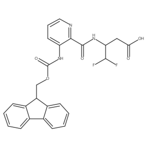 3-{[3-({[(9H-fluoren-9-yl)methoxy]carbonyl}amino)pyridin-2-yl]formamido}-4,4-difluorobutanoic acid结构式