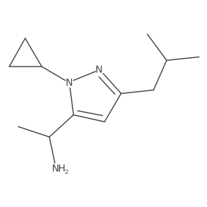 1-[1-cyclopropyl-3-(2-methylpropyl)-1H-pyrazol-5-yl]ethan-1-amine Structure