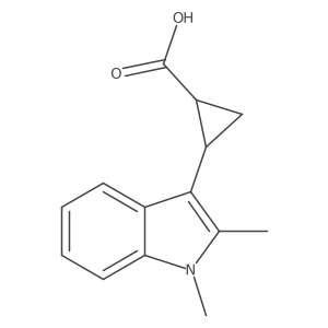 rac-(1R,2R)-2-(1,2-dimethyl-1H-indol-3-yl)cyclopropane-1-carboxylic acid Structure