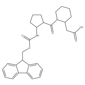 2-[(2S)-1-[(1RS,2SR)-2-({[(9H-fluoren-9-yl)methoxy]carbonyl}amino)cyclopentanecarbonyl]piperidin-2-yl]acetic acid Structure