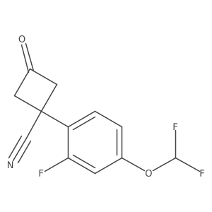 1-[4-(Difluoromethoxy)-2-fluorophenyl]-3-oxocyclobutane-1-carbonitrile Structure