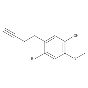 4-Bromo-5-(but-3-yn-1-yl)-2-methoxyphenol结构式