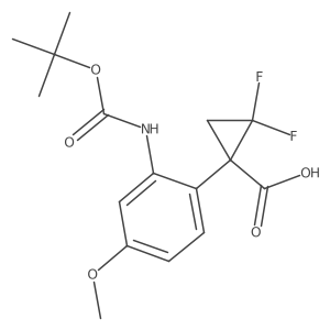 1-(2-{[(Tert-butoxy)carbonyl]amino}-4-methoxyphenyl)-2,2-difluorocyclopropane-1-carboxylic acid Structure