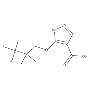 3-(3,3,3-Trifluoro-2,2-dimethylpropoxy)-1H-pyrazole-4-carboxylic acid结构式