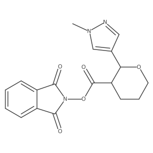 rac-1,3-dioxo-2,3-dihydro-1H-isoindol-2-yl (2R,3R)-2-(1-methyl-1H-pyrazol-4-yl)oxane-3-carboxylate Structure